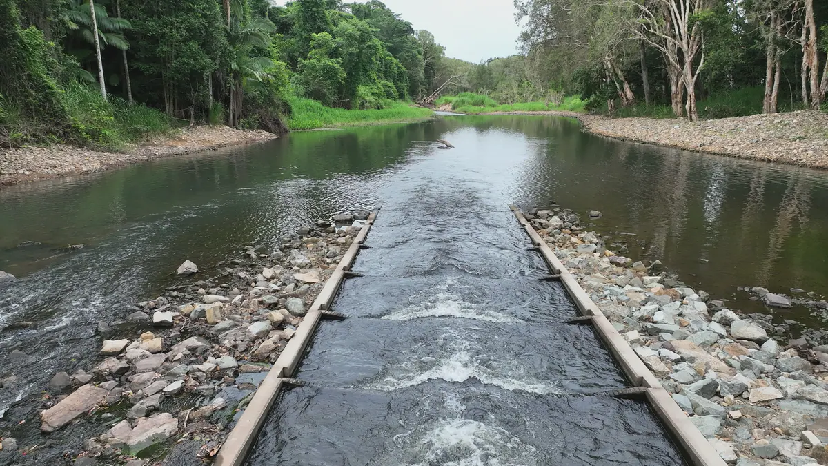 The Nursery Step fishway at the Carmila Creek Gauging Weir